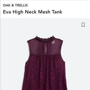 Oak and Trellis Eva High Neck Mesh Tank Womens XXL